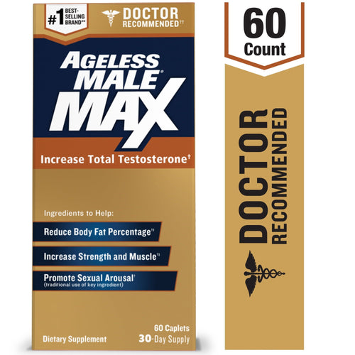 Ageless Male Max Total Testosterone Booster for Men with Ashwagandha, 60 Caplets EasyOptionXY LLC