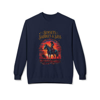 Sunsets Saddles and Sass Softstyle Fleece Crewneck Sweatshirt
