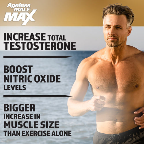 Ageless Male Max Total Testosterone Booster for Men with Ashwagandha, 60 Caplets EasyOptionXY LLC