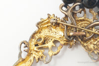 1987 Franklin Mint Year Of The Dragon Gold Vermeil Sterling Silver Pin Necklace