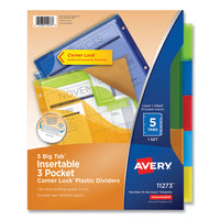 Avery® Insertable Big Tab™ Plastic Three-Pocket Corner Lock® Dividers