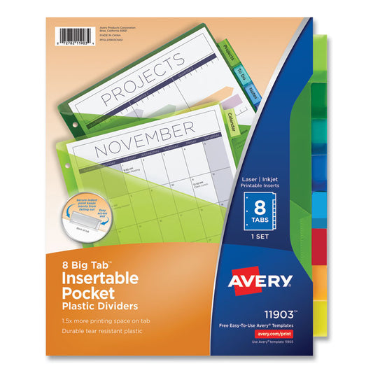 Avery® Insertable Big Tab Plastic Pocket Dividers