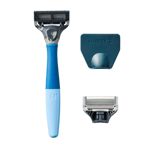 Harry's Men's 5-Blade Manual Razor Handle and 2 Razor Blade Refills, Glacier Blue EasyOptionXY LLC