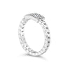 .925 Sterling Silver 1/5 Cttw Diamond ID and Cuban Link Band Ring (I-J Color, I2-I3 Clarity) - Ring Size 6