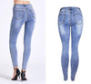 Essential Ripped Skinny Jeans – Stretch Slim Fit, Stone Wash Blue Denim, Street Style