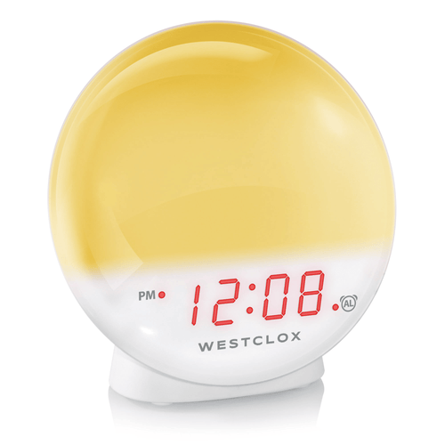 Westclox 5" White Electric Sunrise Simulator Alarm Clock with Digital LED Display and Dimmable Nightlight EasyOptionXY LLC
