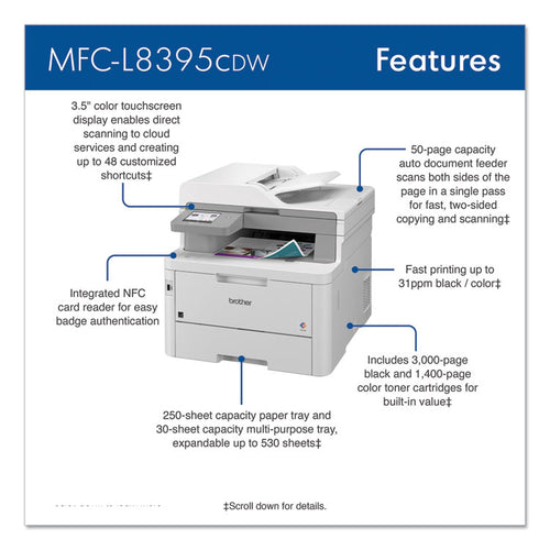 Brother Workhorse MFC-L8395CDW Digital Color All-in-One Printer