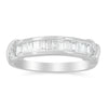 .925 Sterling Silver 1/2 Cttw Baguette Cut Diamond Channel Set X-Station Wedding Ring (H-I Color, I1-I2 Clarity) - Size 6-1/2