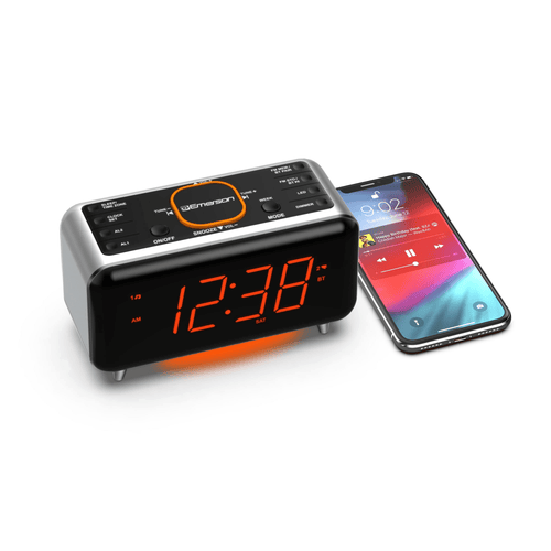 Emerson Radio SmartSet Alarm Clock Radio with Bluetooth Speaker - CKS1521, Orange LED Display EasyOptionXY LLC