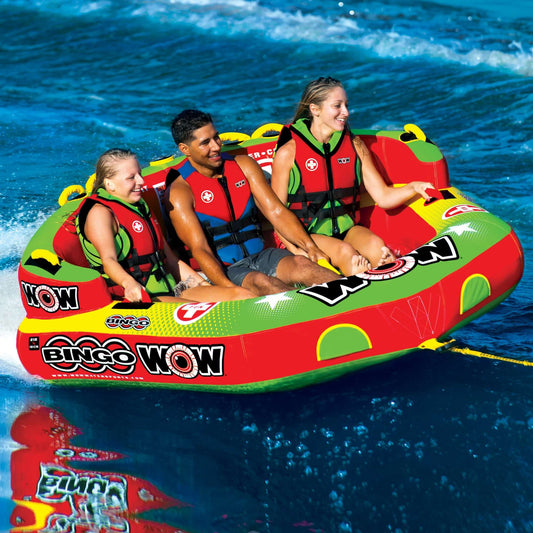 WOW Sports Bingo 1-3 Person Towable Water Tube For Pool and Lake (14-1070) Jupiter Gear