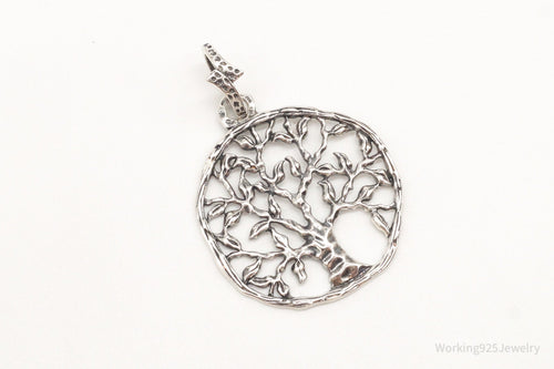Vintage Tree Openwork Sterling Silver Pendant