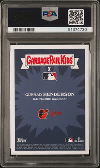 Graded 2023 Topps Garbage Pail Kids Gunnar Henderson #25B Hungry Henderson Rookie RC Baseball Card PSA 10 Gem Mint