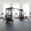 8 Stack Megatron Standard Jungle Gym - 2 Colors - Muscle D Fitness - Black/Silver, Lat Pulldown, Pull-up, Low Row, Single/Double Pulleys