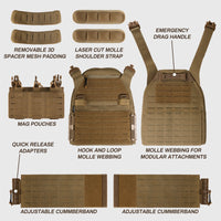 Votagoo 1000D Nylon Military Vest Quick Release Y014 Tactical Vest