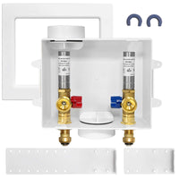 1/2" Push Fit Inlet, Washing Machine Outlet Box, with Stainless Water Hammer Arrestor Plumbingsell