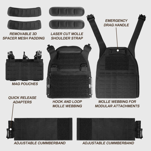 Votagoo 1000D Nylon Military Vest Quick Release Y014 Tactical Vest