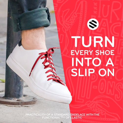 Red Flat Elastic Stretch Shoe Laces The Original Stretchlace