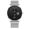 Black 3Bar Watch Men Women'S Watches Ladies Watch With Crystals  Fashion Stainless Steel Band Comfortable Wristwatch