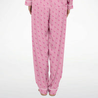 Simple Pink Flamingo Satin Pajamas