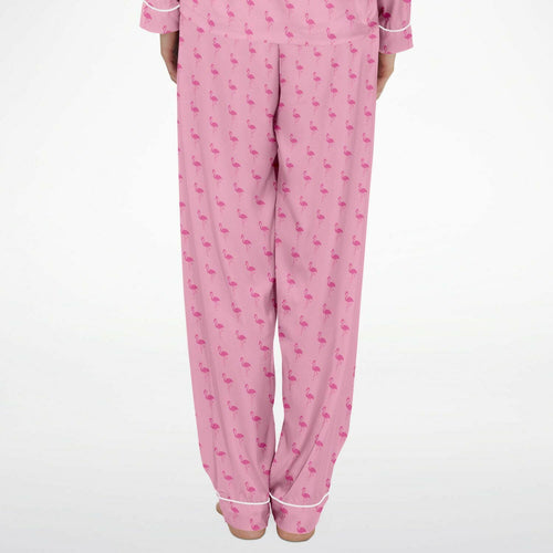 Simple Pink Flamingo Satin Pajamas