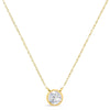 .925 Sterling Silver 1/10 Cttw Round-Cut Diamond Bezel 18" Pendant Necklace (J-K Color, I1-I2 Clarity)