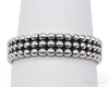 Vintage Triple Beaded Row Style Sterling Silver Band Ring - Size 9
