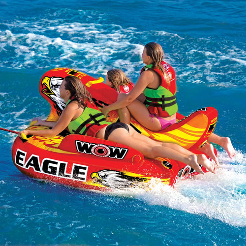WOW Sports Wow Eagle 1-3 Person Hybrid Towable Water Tube For Pool and Lake