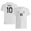 adidas Lionel Messi #10 Argentina National Team Youth Size Player Name & Number T-Shirt (White Youth X-Large-18/20)