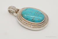 Designer Whitney Kelly Large Turquoise Sterling Silver Pendant