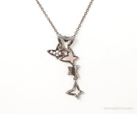 Folli Follie Mother Of Pearl Cubic Zirconia Butterflies Sterling Silver Necklace