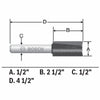 BOSCH 85252MC 1/2 In. x 2-1/2 In. Carbide-Tipped Double-Flute Straight Router Bit