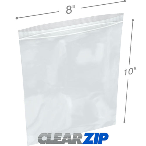 Clear 2 Mil Zip Lock Bags (8x10 inch, 1000 Count)