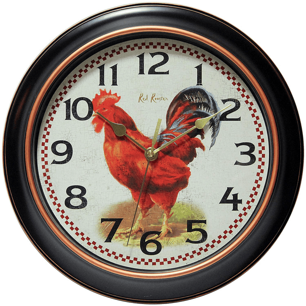 Infinity Instruments Rotterdam 12" Silent Rooster Wall Clock EasyOptionXY LLC