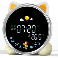 Hansang Alarm Clock for Kids, Ok to Wake Clock, Sleep Training Cat Digital Alarm Clock with 5 Night Light EasyOptionXY LLC
