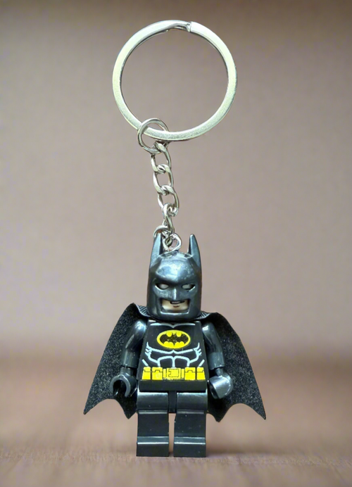 Batman Minifigure Custom Keychain - Brick-Compatible – New