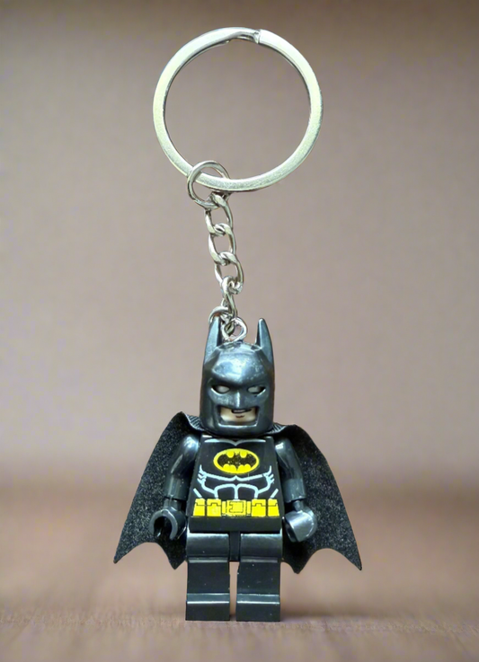 Batman Minifigure Custom Keychain - Brick-Compatible – New