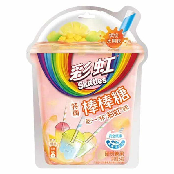 Skittles Mixed Fruit Lollipops - Pink (2oz) (China) 8-Pack
