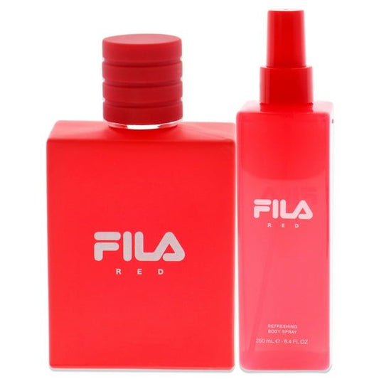 Fila Red by Fila for Men - 2 Pc Gift Set 3.4oz EDT Spray, 8.4oz Body Spray EasyOptionXY LLC