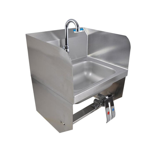 BK Resources Stainless Steel Hand Sink with Side Splashes