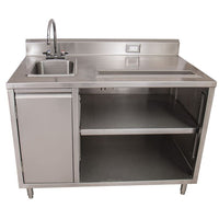 BK Resources Stainless Steel Beverage Table with Sink