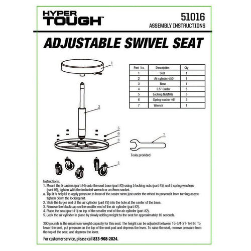 Hyper Tough Black Rolling Automotive Creeper Stool, 300-lb, Model 51016, Product Weight- 11.7 lb EasyOptionXY LLC