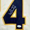 Framed Autographed/Signed Jackson Chourio 35x39 Milwaukee Pinstripe Baseball Jersey Beckett BAS COA