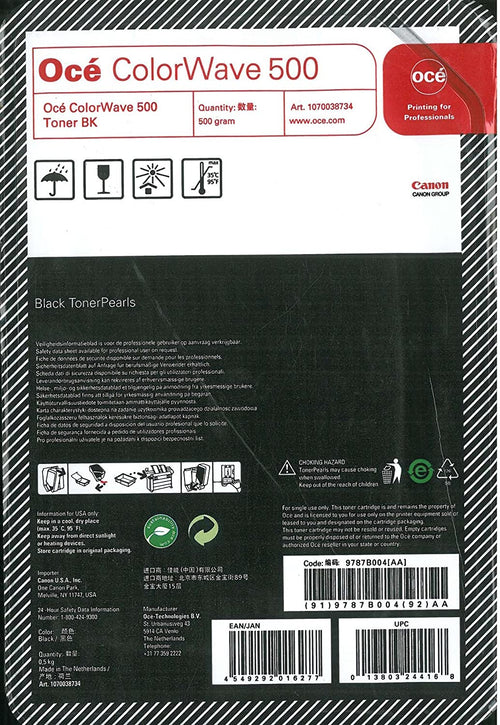 Oce Toner Pearls for ColorWave 500 - Black - 500 Grams 9787B004AA 1070038734