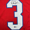 Framed Autographed/Signed DeMario Douglas 35x39 New England Red Football Jersey Beckett BAS COA