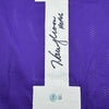 Framed Autographed/Signed Warren Moon HOF 06 35x36 Minnesota Purple Football Jersey Beckett BAS COA