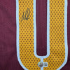 Framed Autographed/Signed Mike Sainristil 35x39 Washington Burgundy Football Jersey Beckett BAS COA