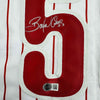 Framed Autographed/Signed Bobby Abreu 35x39 Philadelphia Pinstripe Baseball Jersey Beckett BAS COA