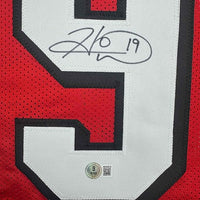Framed Autographed/Signed Hines Ward 35x39 Georgia Red College Football Jersey Beckett BAS COA