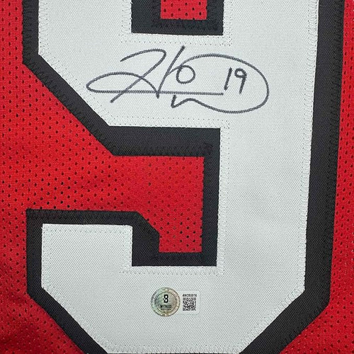 Framed Autographed/Signed Hines Ward 35x39 Georgia Red College Football Jersey Beckett BAS COA