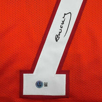 Framed Autographed/Signed Bucky Irving 35x39 Tampa Bay Orange Creamsicle Retro Throwback Football Jersey Beckett BAS COA